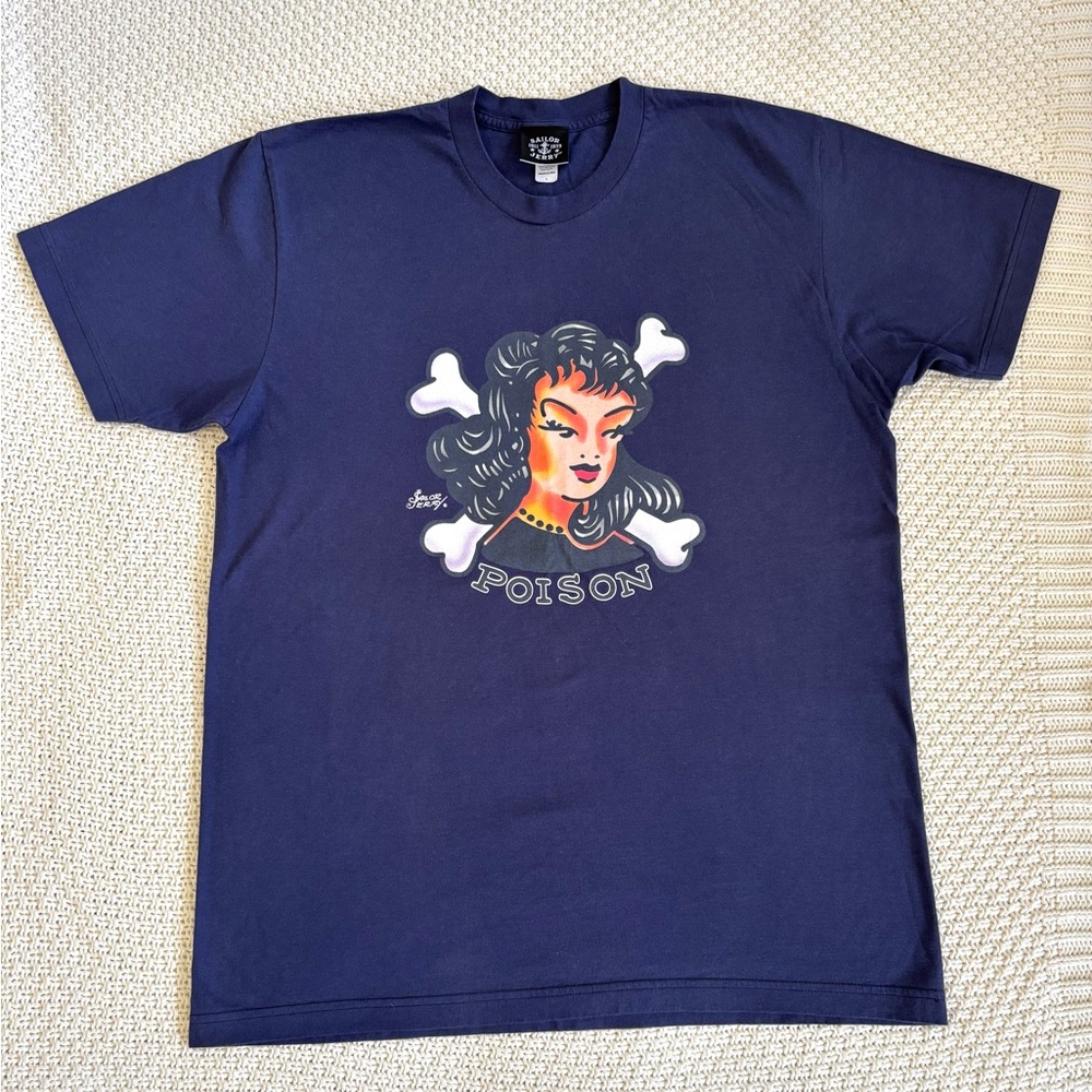 Sailor Jerry T-Shirt Men's Size Large Navy Graphic Tee